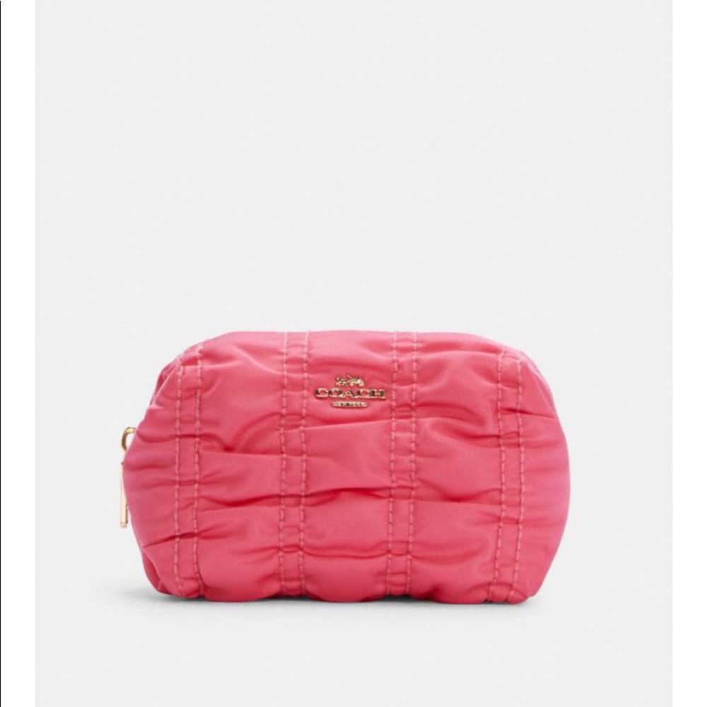 Small Boxy Cosmetic Case With Ruching